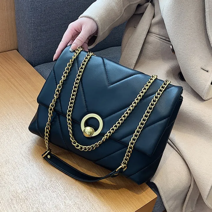 Small Chain Pu Leather Crossbody Bags For Women 2024 Winter Branded Handbags Trend Lady Designer Women's Luxury Hand Bag