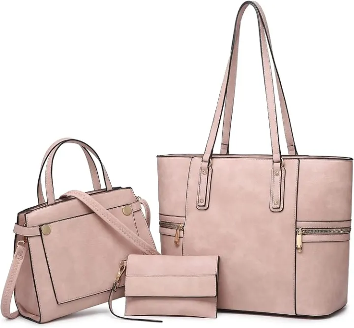 Purses And Handbags For Women Tote Bag Shoulder Bag Top Handle Satchel Purse Set With Wallet Large Work Tote 3pcs
