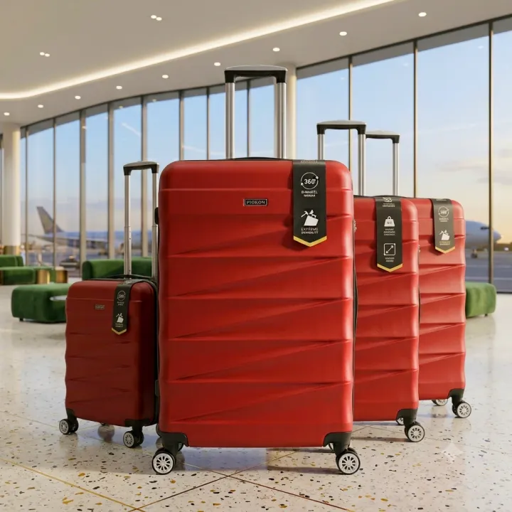 Hard Cell Fibre Luggage Bag | Low Price Travel Suitcase | 360° Rotated 4 Wheel Trolley | 10 Number Zip | Expandable Belt | Travel Luggage Bag